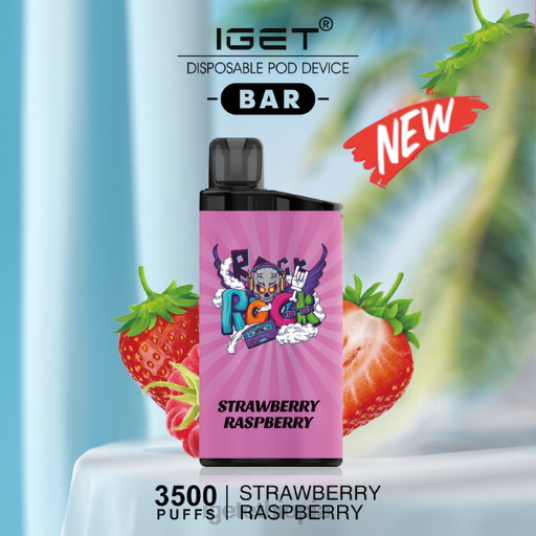 IGET Sale BAR - 3500 PUFFS B2066596 Strawberry Raspberry