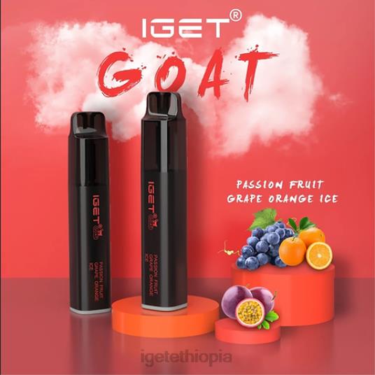 IGET Vape Price GOAT - 5000 PUFFS B2066657 Passionfruit Grape Orange Ice