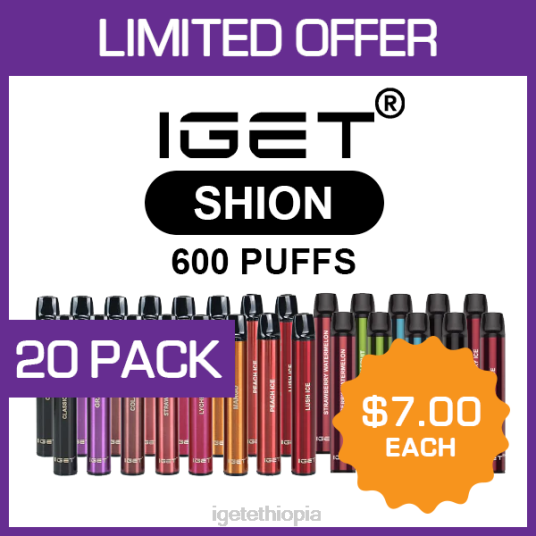 IGET Wholesale SHION - 600 PUFFS - 20 PACK B2066506