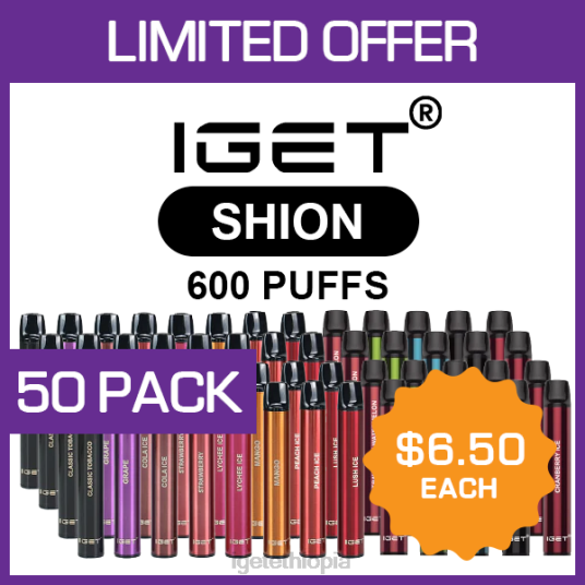 IGET Wholesale SHION - 600 PUFFS - 50 PACK B2066505